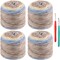 Fairyland Cake Yarn – 4 Skeins Gradient Light Weight #3, 100g / 3.52oz Each, 60% Cotton 30% Acrylic 10% Wool, Soft Yarn for Crochet, Blankets, Scarves, Shawls & Easter Decor